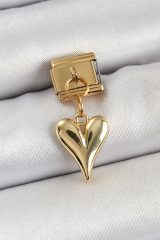 316L Çelik Sallantılı Kalp Model Gold Renk Nomination Charm 5886