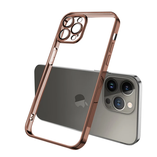 ALLY Fashion Series iPhone 13 Pro 6.1inç Kılıf Renkli Kenar Lazer Çerçeveli Silikon Kılıf-(5775)