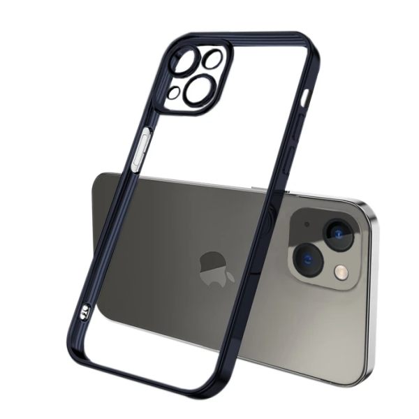 ALLY Fashion Series iPhone 13 6.1inç Kılıf Renkli Kenar Lazer Çerçeveli Silikon Kılıf-(5775)