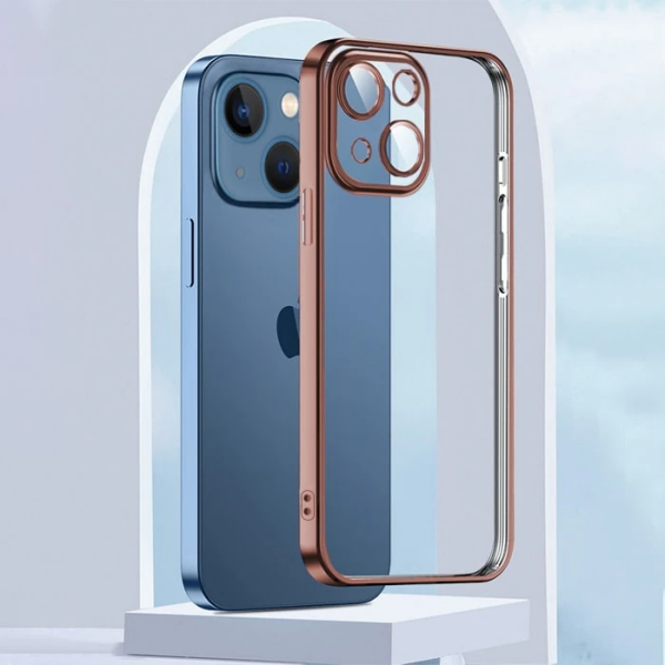 ALLY Fashion Series iPhone 13 6.1inç Kılıf Renkli Kenar Lazer Çerçeveli Silikon Kılıf-(5775)