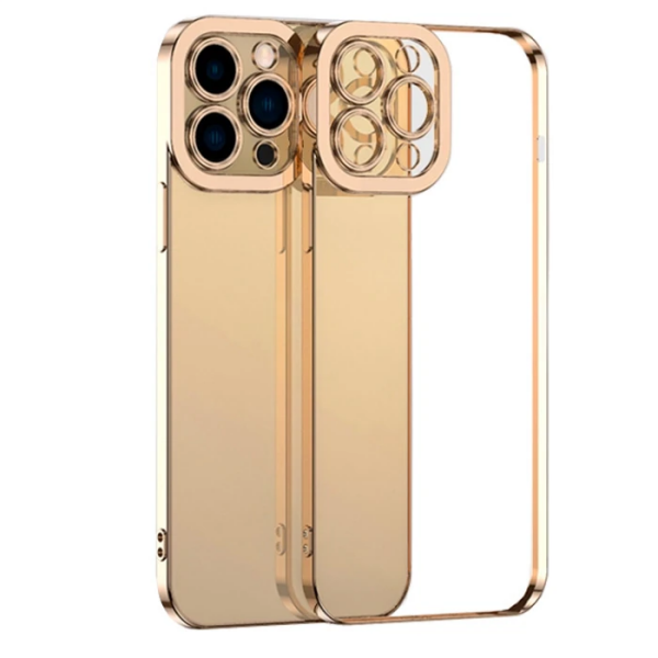 ALLY Fashion Series iPhone 12 Pro Max Kılıf Renkli Kenar Lazer Çerçeveli Silikon Kılıf-(5775)