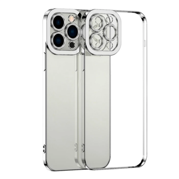 ALLY Fashion Series iPhone 12 Pro Max Kılıf Renkli Kenar Lazer Çerçeveli Silikon Kılıf-(5775)