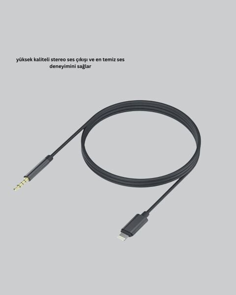 1 Metre Lightning to Aux Çevirici Kablo Stereo Ses Yüksek Kalite