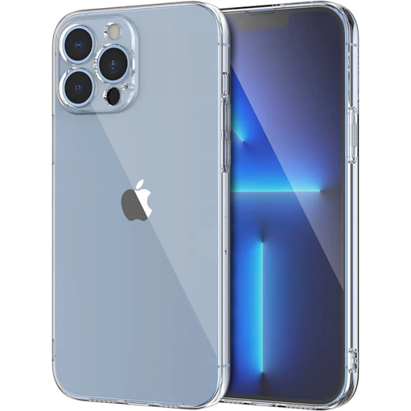 Ally Space iPhone 13 Pro 6.1inç Kamera Korumalı Premium Silikon Şeffaf Kılıf-(5775)