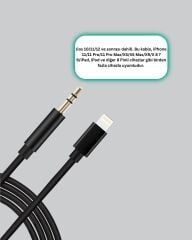 Lightning to 3.5mm Aux Ses Dönüştürücü Kablo 1 Metre Stereo Uyumlu