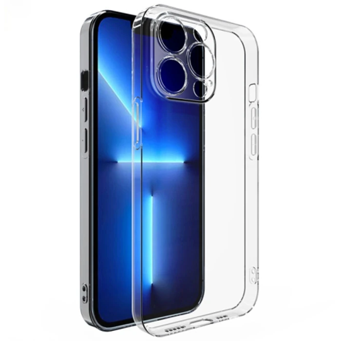 Ally iPhone 13 Pro Max Kılıf Kamera Korumalı Ultra İnce Şeffaf Silikon Kılıf-(5775)
