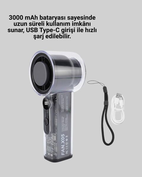 Yüksek Hızlı Şarjlı Fan | Kamp Ofis ve Açık Hava İçin İdeal