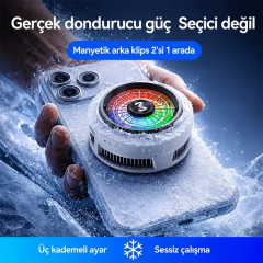 Memo CX20 iOS Android Soğutucu 20W Manyetik RGB Telefon Soğutucu –Anında Hızlı SoğutmaSessiz Fan Soğutma-(5775)