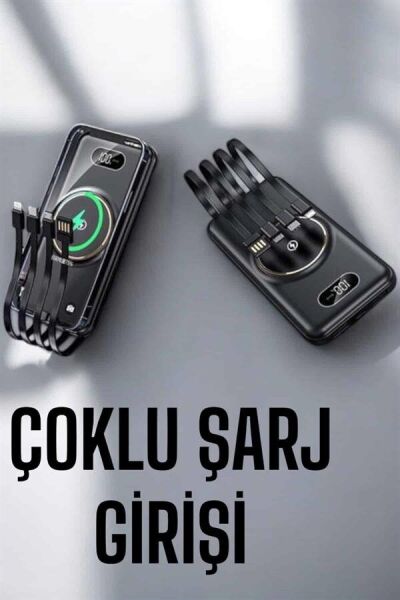 Hızlı Şarj Dijital Göstergeli Powerbankli Çoklu Şarj Özelliği