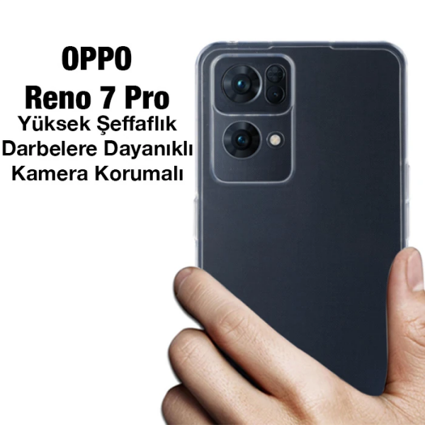 Ally OPPO Reno 7 Pro Kılıf Kamera Korumalı Ultra İnce Şeffaf Silikon Kılıf-(5775)