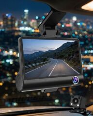 Çift Kameralı Araç İçi Kamera Full HD 1080P Gece Görüş ve Park Modlu