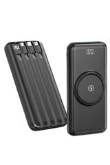 Kablosuz Çoklu Şarj Girişli 10.000 Mah Kablolu Powerbank Taşınabilir