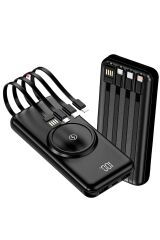 Kablosuz Çoklu Şarj Girişli 10.000 Mah Kablolu Powerbank Taşınabilir