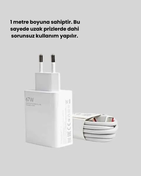 67 Watt Type C Şarj Adaptörü Asus Zenfone 7 8 9 Uyumlu Yeni Nesil