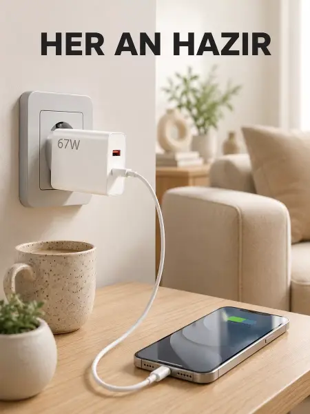 67 Watt Type C Şarj Adaptörü Asus Zenfone 7 8 9 Uyumlu Yeni Nesil