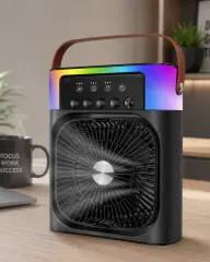 Taşınabilir Sprey Fan RGB Işıklı Mini Klima Soğutucu Nemlendirici USB Şarjlı