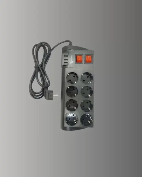 2 Metre Güçlü Çoklu Priz 8 Soket Yeni Nesil
