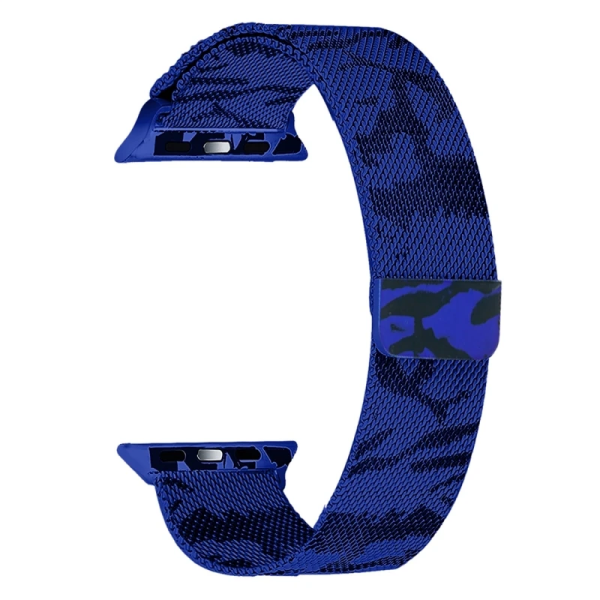 Ally Apple Watch 7-8 45mm 6-5-4 44mm Kayış Kordon Metal Milano Loop Kamuflaj 3-2-1 42mm-(5775)