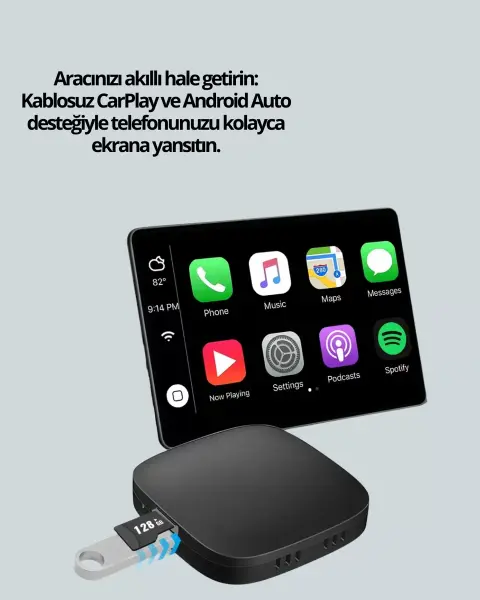 Çift Bant WiFi Android Auto Kablosuz Bağlantı Cihazı Yeni Nesil