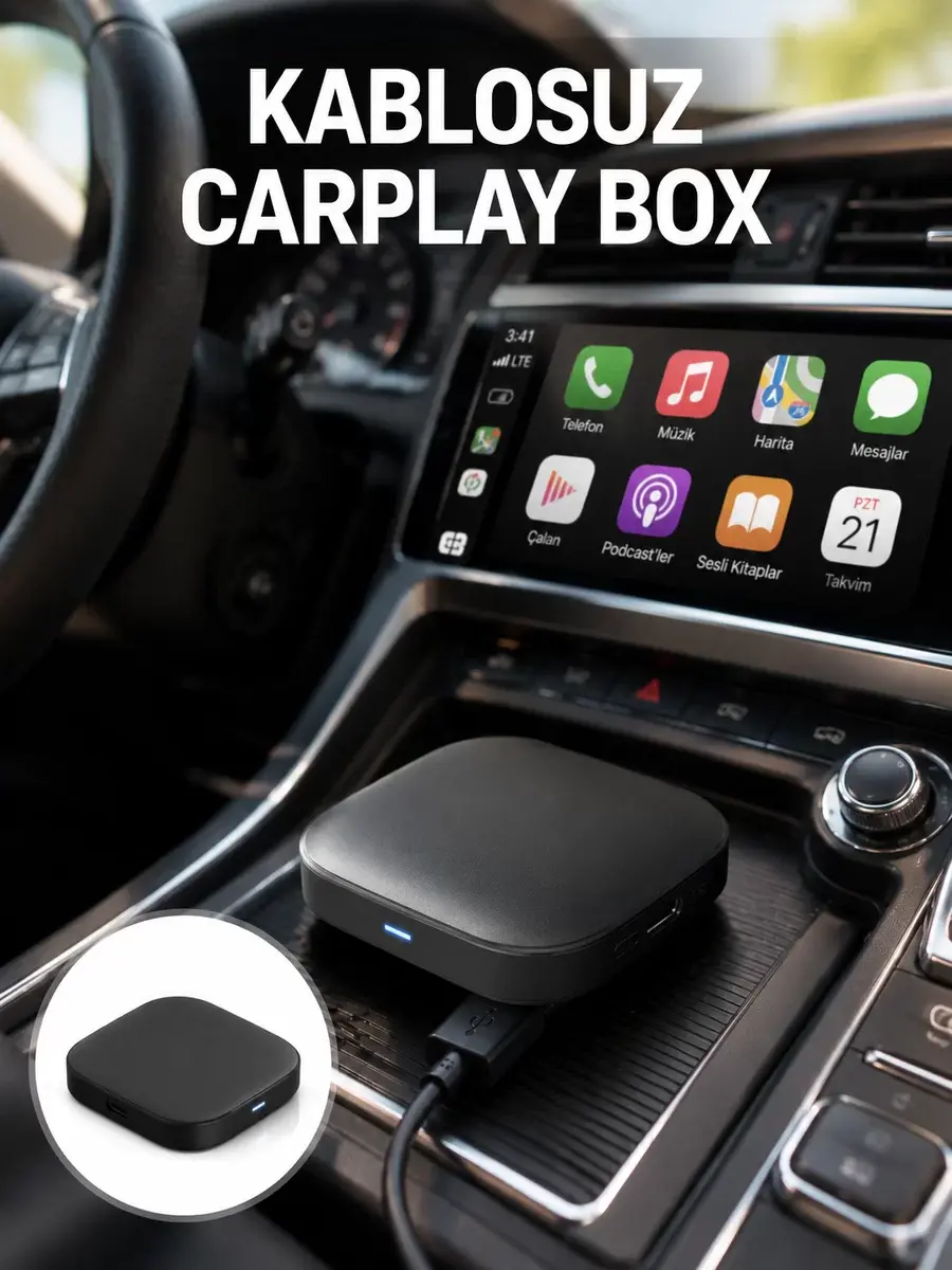 5.8GHz WiFi Destekli Kablosuz Android Auto Dönüştürücü Yeni Nesil