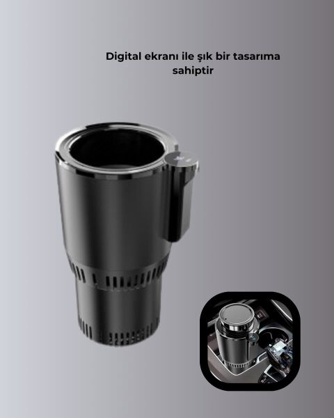 Araba Bardaklığı Isıtma Soğutma Ayarlı Çakmak Girişli Akıllı Model