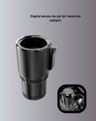 Dijital Ekranlı Akıllı Bardaklık Araç İçi Termal Isıtıcı Soğutucu