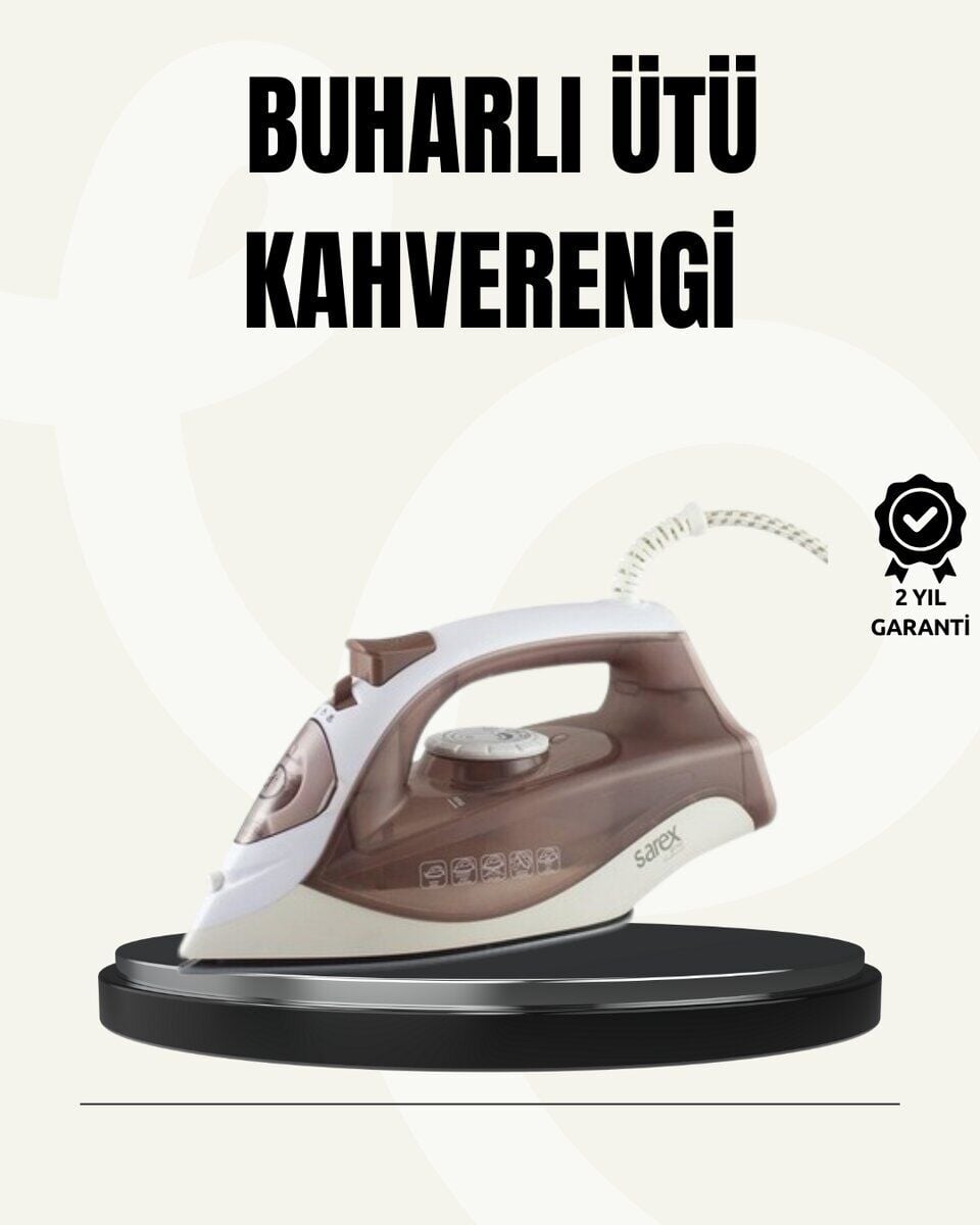 Buharlı Ütü 2200W Seramik Taban 300 ml Kahverengi Dikey Ütüleme