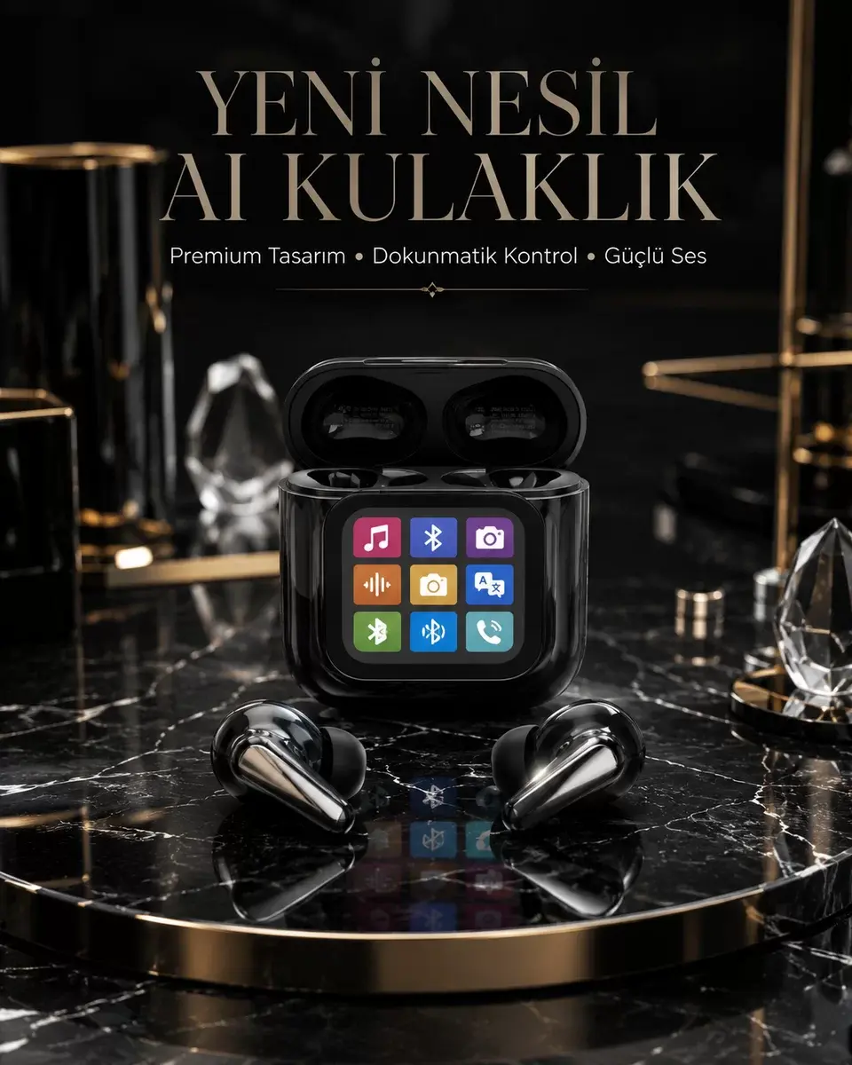 AI Bluetooth Kulaklık Akıllı Dokunmatik Kontrol Özellikli