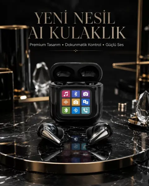 AI Bluetooth Kulaklık Akıllı Dokunmatik Kontrol Özellikli