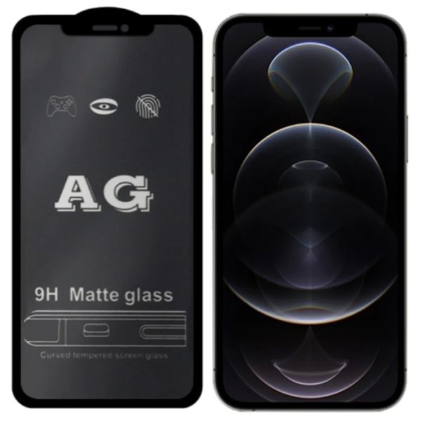 ALLY iPhone 12 -12 Pro 6.1inç Full Glue Matte Tempered Cam  Ekran Koruyucu-(5775)