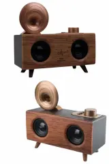 Bluetooth Nostalji Speaker Radyo Gramofon Ahşap Renk Vintage Yeni Nesil