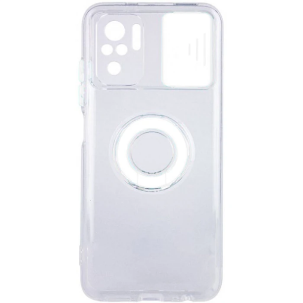 Ally Xiaomi Redmi Note 10 - 10s Kılıf Sürgülü Kamera Lens Korumalı Yüzük Standlı Silikon Kılıf-(5775)