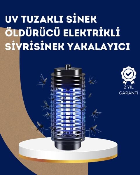 Elektrikli UV Işıklı Sivrisinek ve Böcek Öldürücü – Sessiz ve Güvenli Tuzak