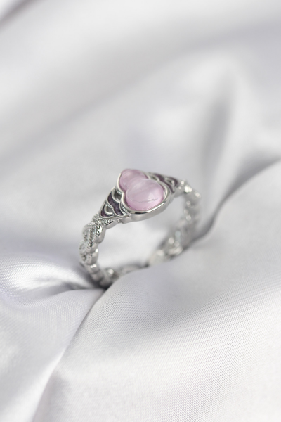 Gümüş Renk Pembe Damla Model Kadın Yüzük 5886