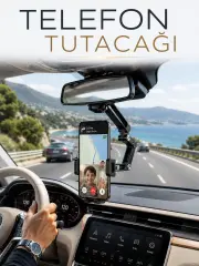 Katlanabilir Araç Telefon Tutucu Dikiz Aynasına Monte Telefon Standı