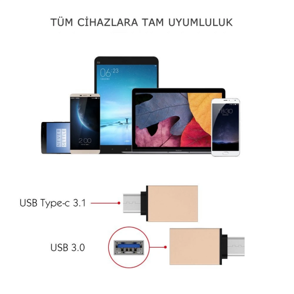 Ally Usb Type C Otg Converter Çevirici Başlık-(5775)
