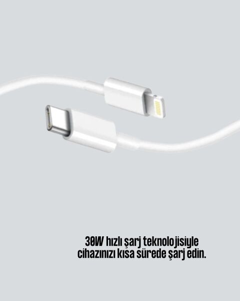 iPhone iPad Airpods Uyumlu 30W Type-C to Lightning Kablo