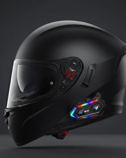 Yeni Nesil Bluetooth 5.3 Motosiklet Intercom RGB Işıklı 1000m Mesafeli