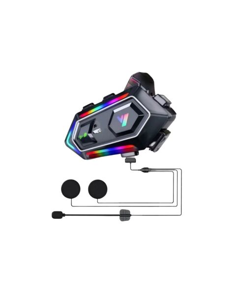 Yeni Nesil Bluetooth 5.3 Motosiklet Intercom RGB Işıklı 1000m Mesafeli