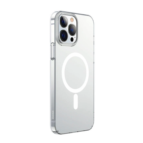 Baseus Crystal iPhone 13 Pro Magsafe Silikon Kılıf + Tempered Ekran Koruyucu Set-(5775)