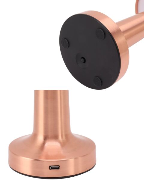 Modern Bronz Masa Lambası 3 Renk LED Dokunmatik Şarjlı Model