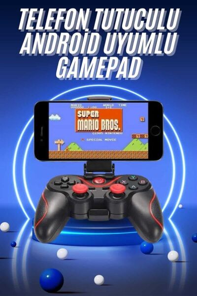 Joystik Gamepad Bluetooth Telefon Tutucu Oyun Kolu Telefon Android Uyumlu