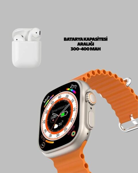 Watch 9 Max Akıllı Saat 45 mm Geniş Ekran Kulaklık Seti