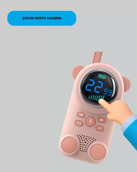 LCD Ekranlı Bebek Telsizi – İki Yönlü Ses Uzun Menzil Çocuk Dostu Tasarım