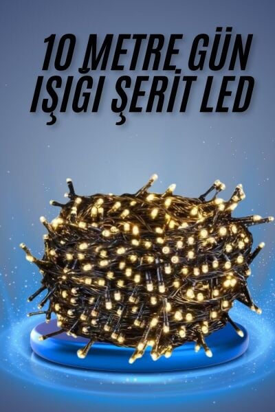 Led Işık Ağaç Süsleme Ampüllü Dekoratif Aydınlatma 10 Metre Gün Işığı
