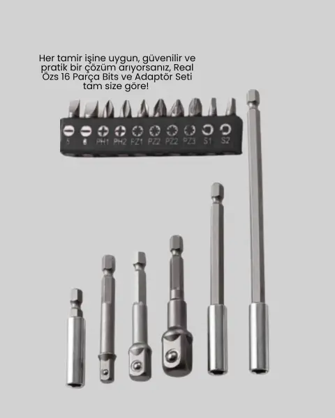 Metal Gövdeli 16lı Bits Seti Çok Amaçlı Tornavida Uçları