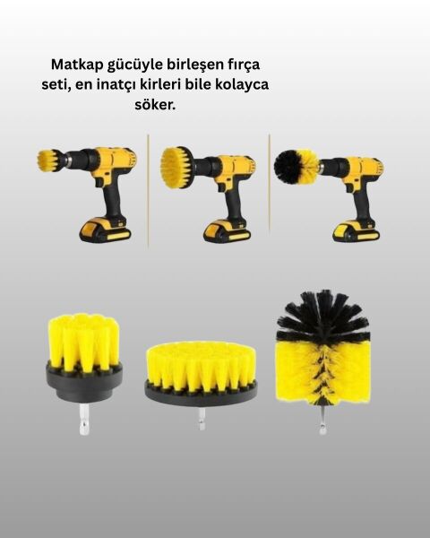 3’lü Matkap Ucu Temizlik Fırçası Seti Çok Amaçlı